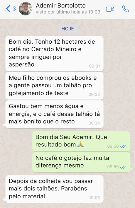 Print da conversa de WhatsApp com Ademir Bortolotto