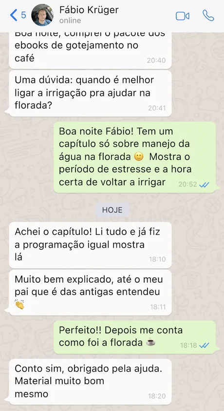 Print da conversa de WhatsApp com Fábio Krüger